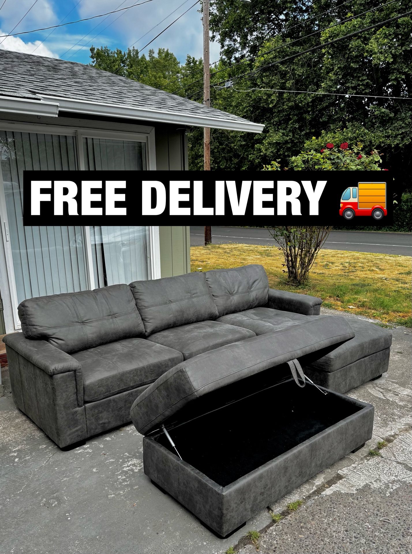 Great Sectional Couch With Ottoman