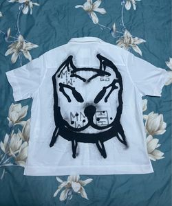 Givenchy Chito Spray Paint Dog Zip Up Shirt  Size 40/L