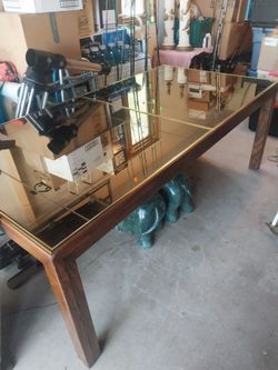 Lane Wood/Mirrored Dining room Table