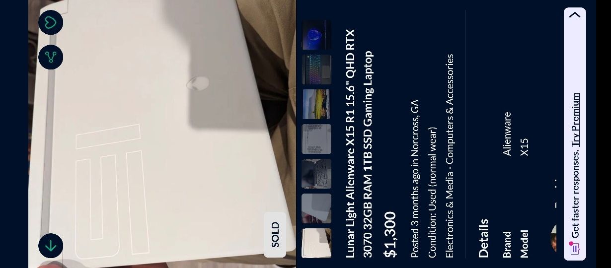 Alienware x15r1 15" Laptop