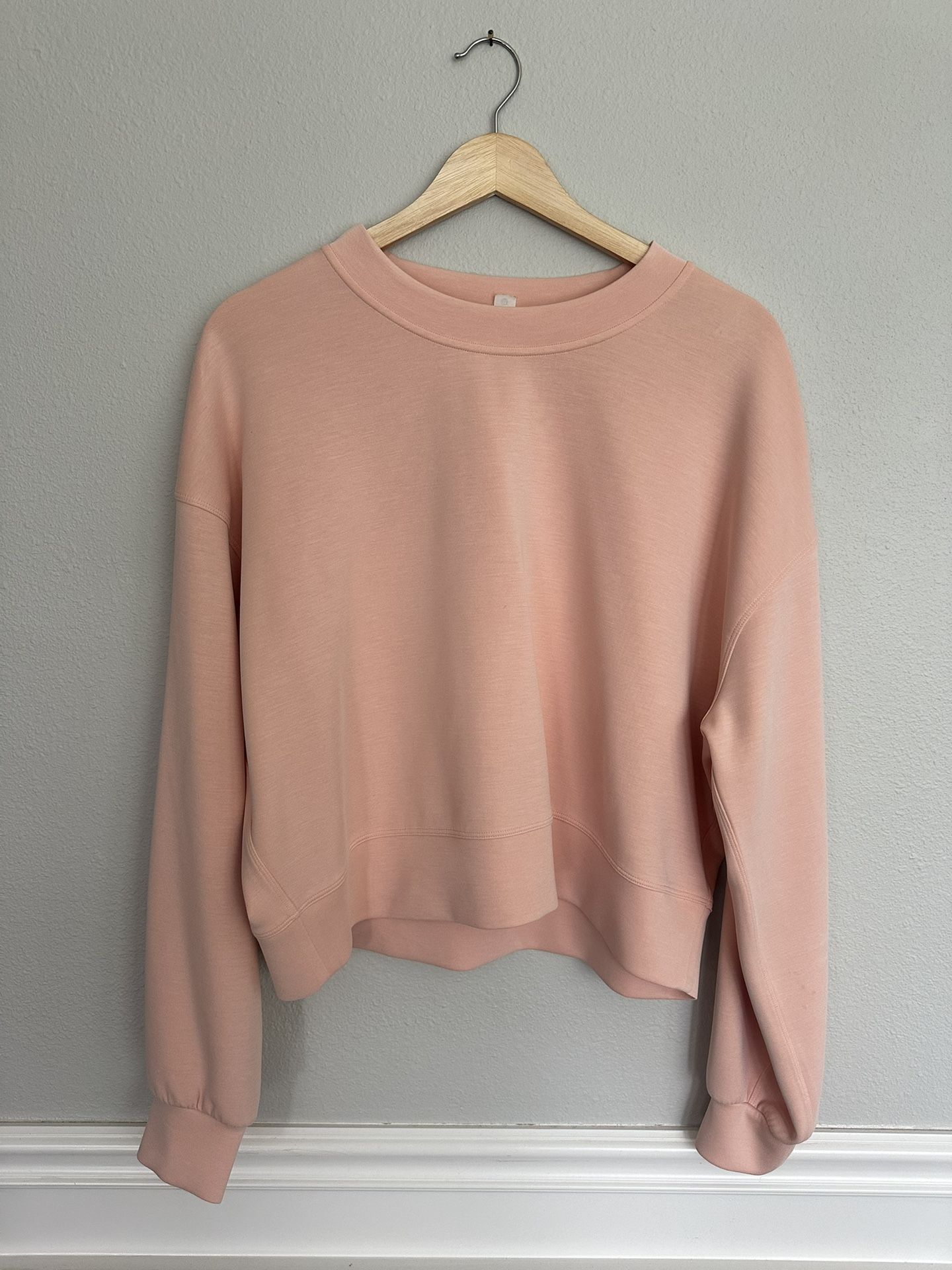 Lululemon Softstreme Perfectly Oversized Cropped Crew Peach Sweatshirt