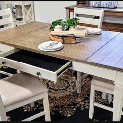 Skempton Two-Tone Dining Table And 6 Chairs
Ashley Furniture $10 Down payment,financing and Delivery Available