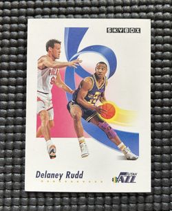 1991-92 SkyBox Delaney Rudd Utah Jazz Basketball Card #284 Trading Card