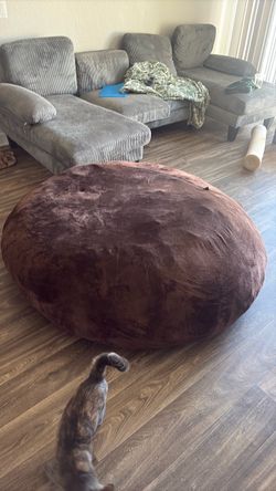 Large Brown Velvet Bean Bag Chair