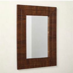 Kane Walnut Wood Rectangular Wall Mirror 36"X48"