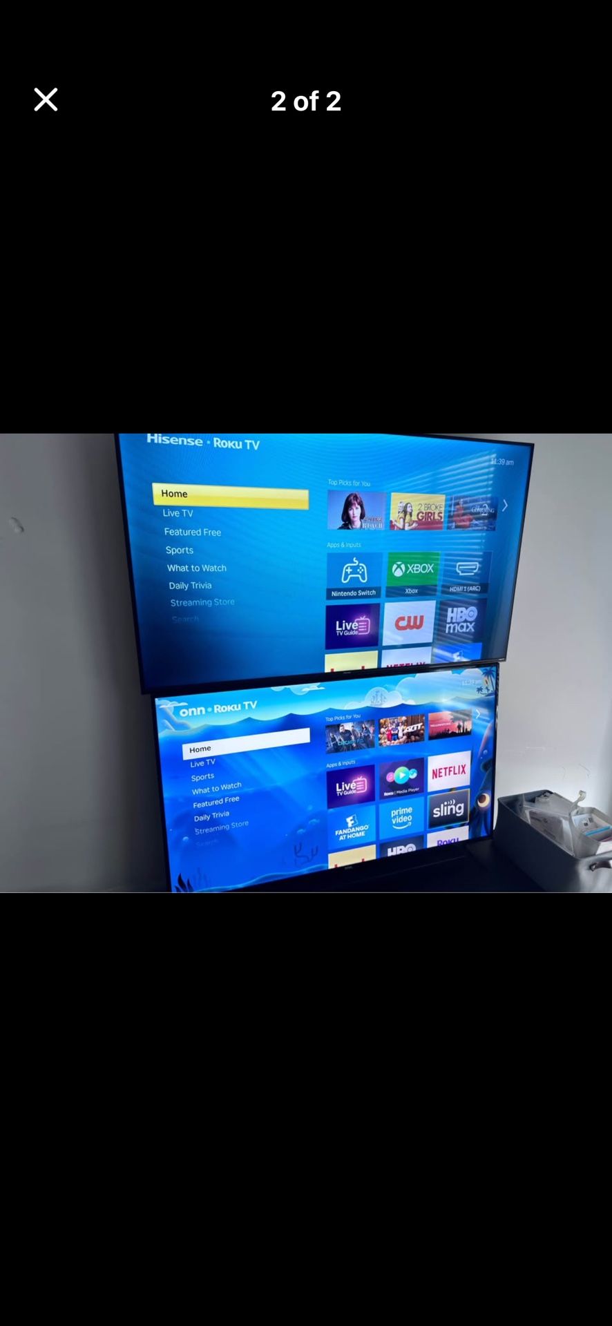 50” and 55” smart tvs 