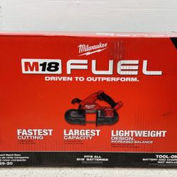 New Milwaukee M18 FUEL 18V Brushless Cordless Compact Bandsaw (Tool-Only). $250