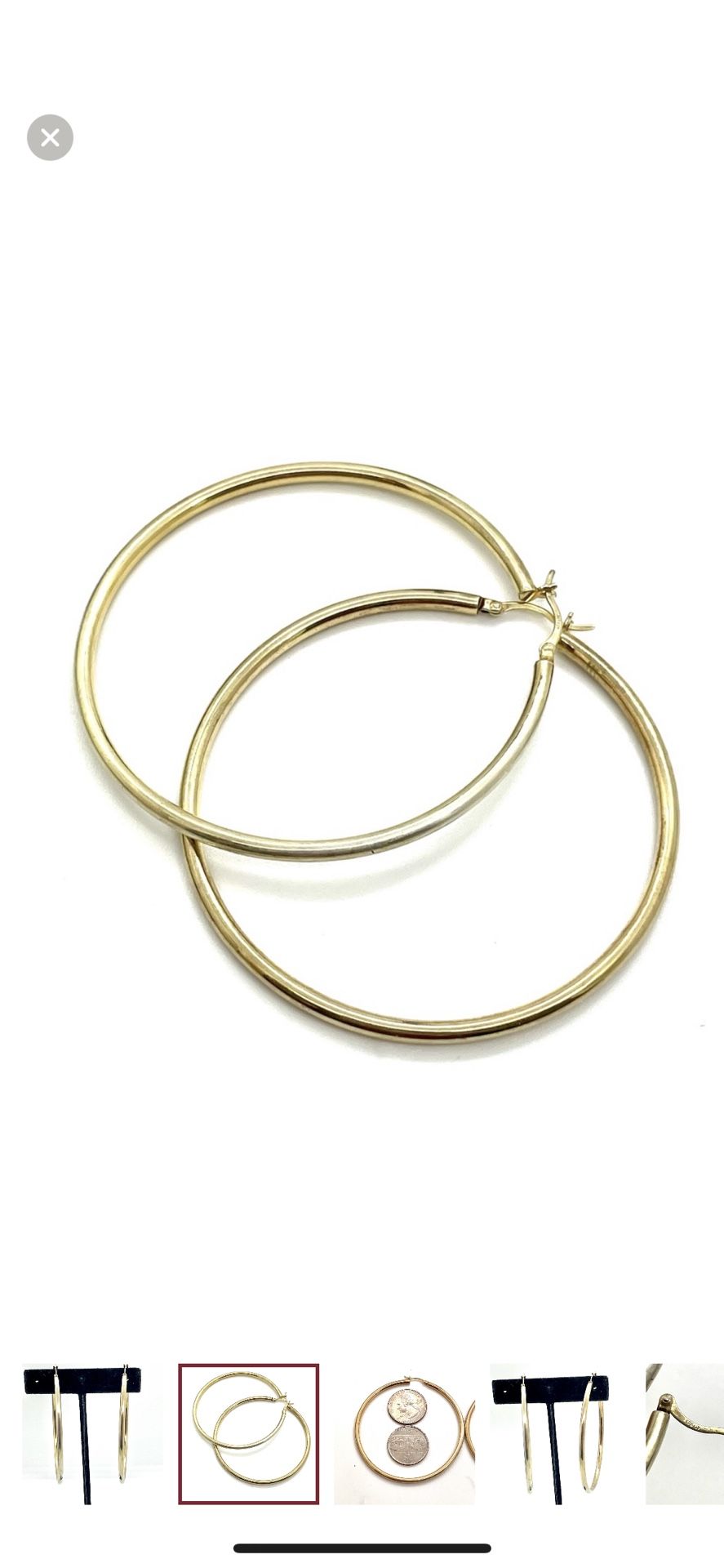 Sterling Vermeil Thailand Large Hoop Earrings