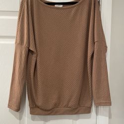 Women’s Off The Shoulder Sweater In Brown