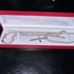 Silver Snow Franco chain With Cross Pendant Luke Zion Jewelry 