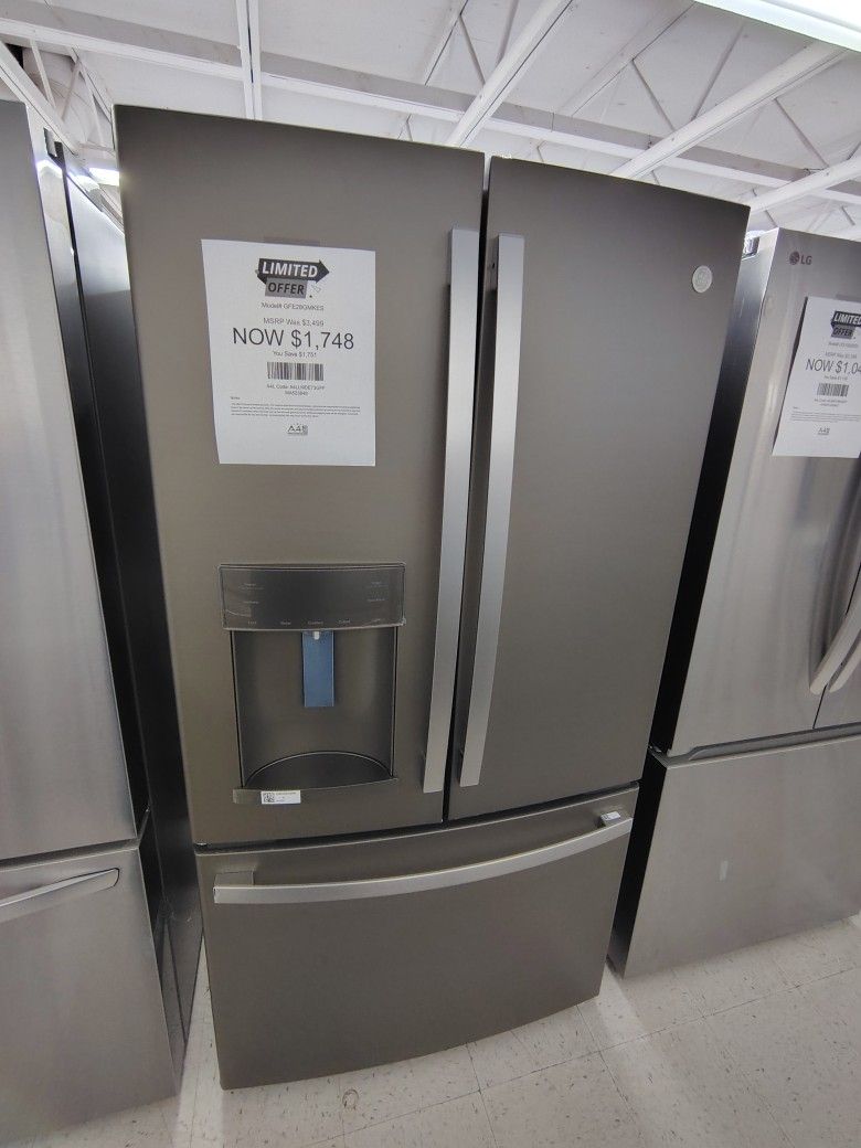 Only $1748! GE 27.8 Cu Ft French Door Refrigerator in Slate, ENERGY STAR