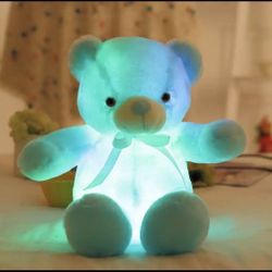 LED Light Up Teddy Bear, Rotates Through 7 Colors 