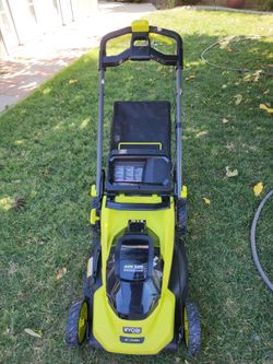 Ryobi Lawnmower, battery and Charger