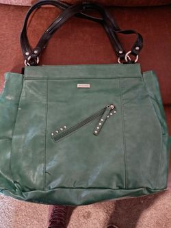 Miche Green Faux Leather Tote Bag