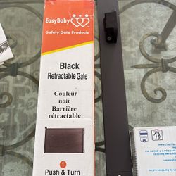 EasyBaby Retractable Baby Gate, 33" Tall, Extends up to 55" Wide, Black/Child Safety Baby Gates, Pet Retractable Gates for Stairs, Doorways, Hallways,