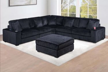 New Black sectional sofa with Ottoman