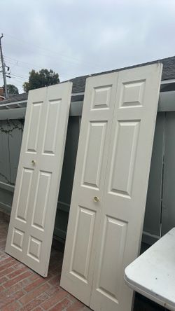 Folding doors with inset panels 79”x29.5