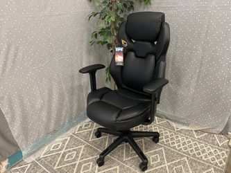 NEW! DPS Black Gaming Chair with Champagne Contrast Stitching and Adjustable Height Headrest and Arms