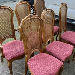 6 Matching Cane Back Chairs 