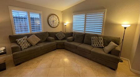 Rectangular couch with a hide a bed