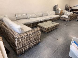 Patio furniture large conversation set