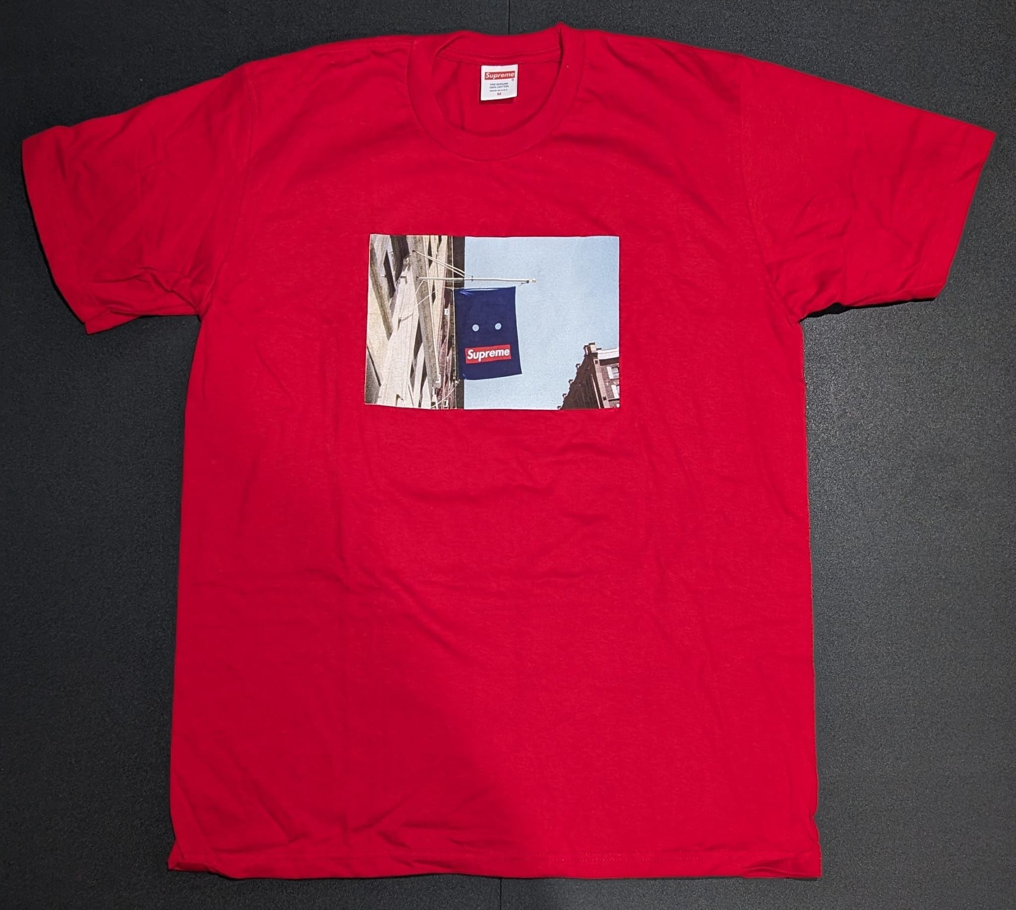 Supreme banner tee red on sale