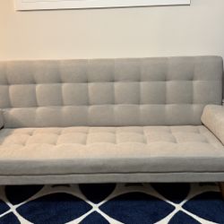 82" Linen Square Arm Sofa Bed - Converts to Twin Bed