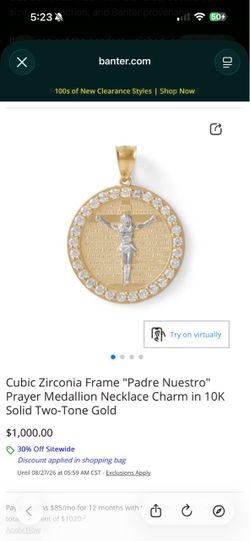 Padre nuestro 10K pendent