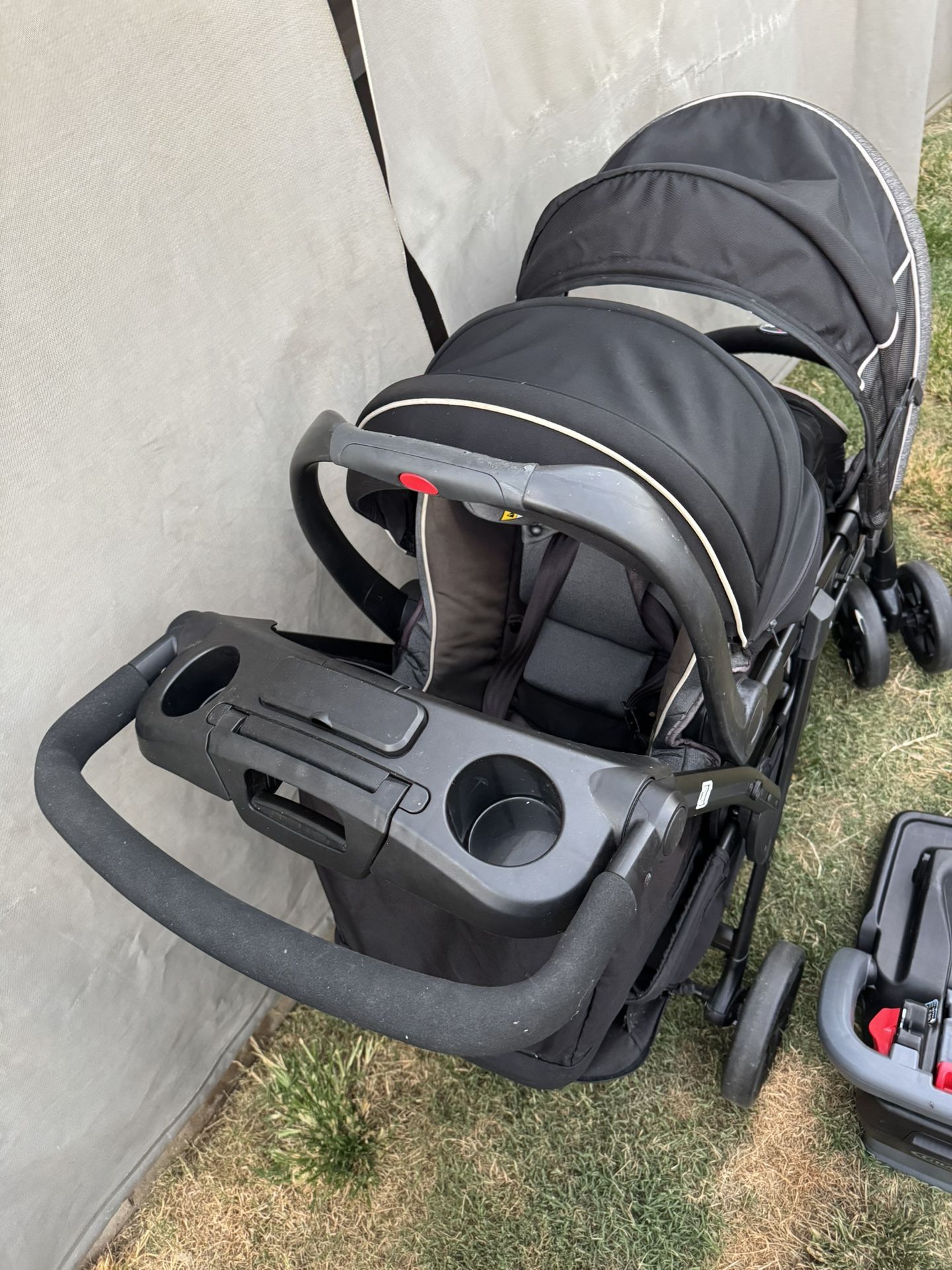 Chicco Cortina Together Double Stroller for Infants and Toddlers - Minerale (Black/Silver