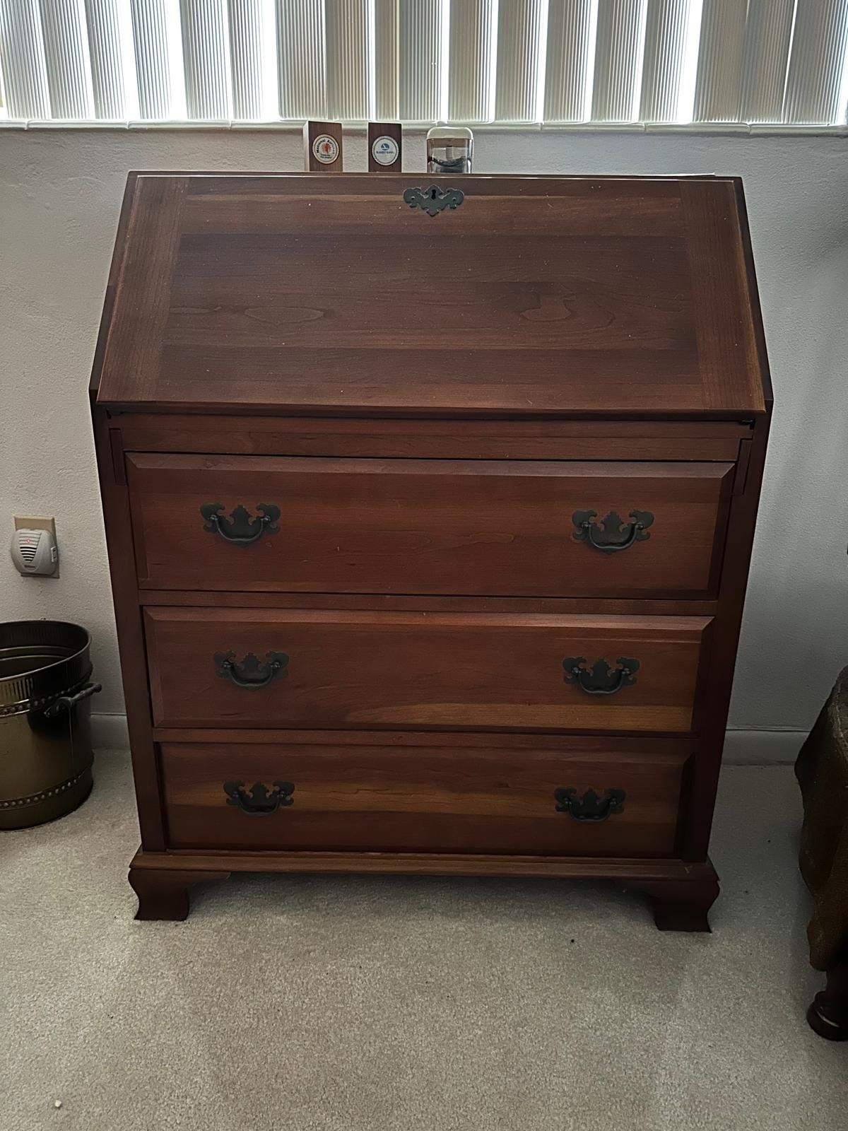 Vintage Wood Secretary Desk