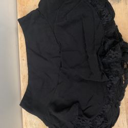 Black Mini Skirt/Shorts with Lace Detailing Under