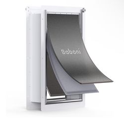 Baboni 3-Flap Pet Door for Wall, Steel Frame and Telescoping Tunnel, Aluminum Lock, Double Flap Dog Door and Cat Door, Strong and Durable
