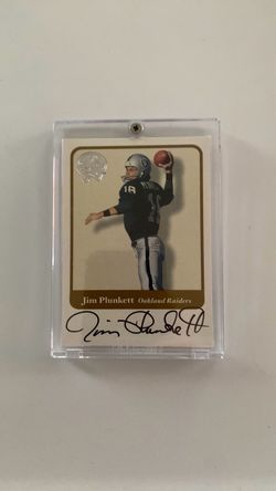 Jim Plunkett Oakland Raiders Autographed Football Card