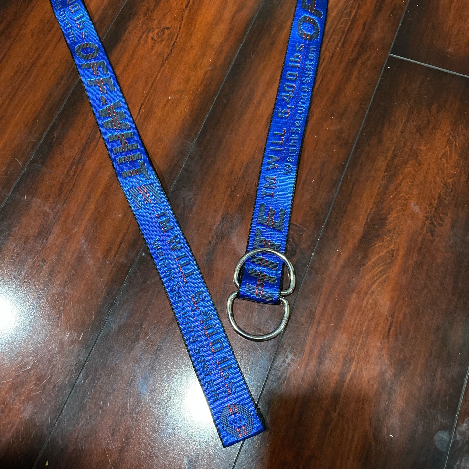 Off white industrial belt fits size 30-40