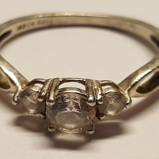 Pretty 7 3/8 Sterling Silver Ring Marked IBB CN 925