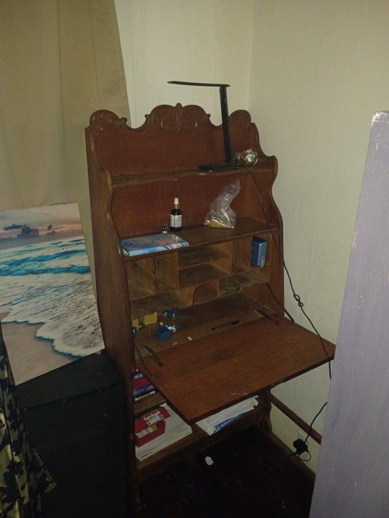 Desk Shelf Oak Wood 5 Feet Tall Foot Wide