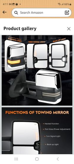 Youxmoto Towing Mirrors fit for 14-18 for Chevy for GMC; Sierra Silverado 1HD 3500HD 2014-2018 Pickup Truck Mirrors, Heated, Smoke-Turn Signal
