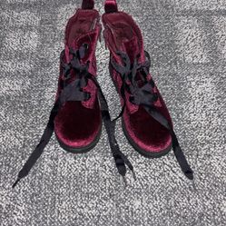 Cat & Jack Velvet Boots Sz 11 Youth 