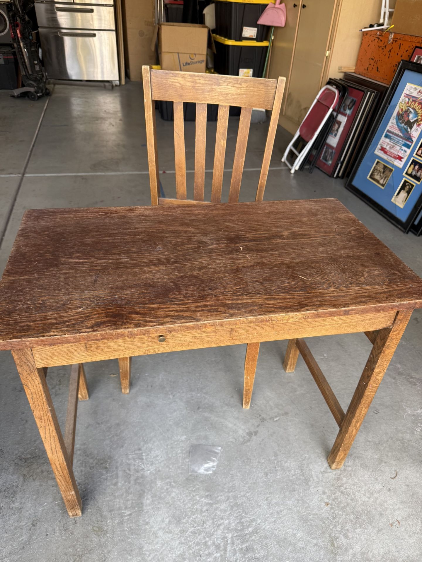 Antique Small Desk and Chair