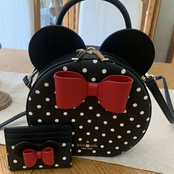 Kate Spade New York Minnie Mouse Polka Dot Cross Body With Ears And Bow 