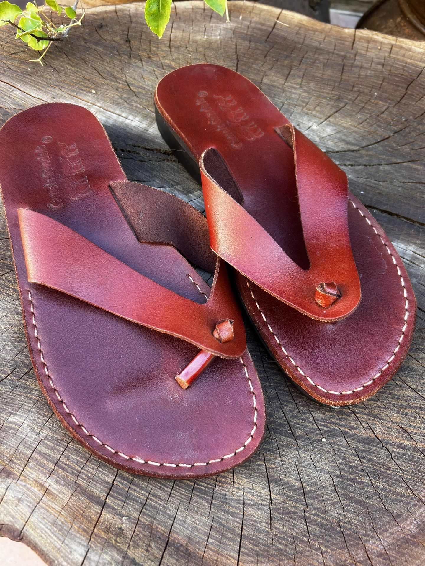 Camel Leather Sandals 