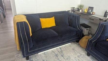 Royal Blue Couch + Loveseat
