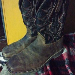 Justin Steel Toe Cowboy Style Work Boots 