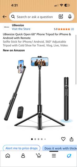 UBeesize 68" Phone Tripod Selfie Stick with Remote