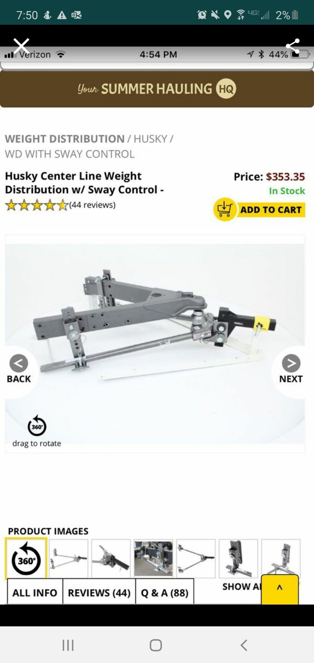 Husky center line weight distribution with sway control for travel trailer