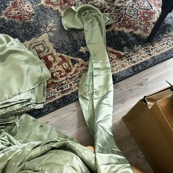 Sage Green Satin Napkins And Table Runners