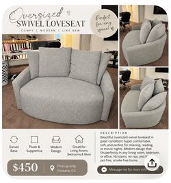 Oversized Swivel Loveseat