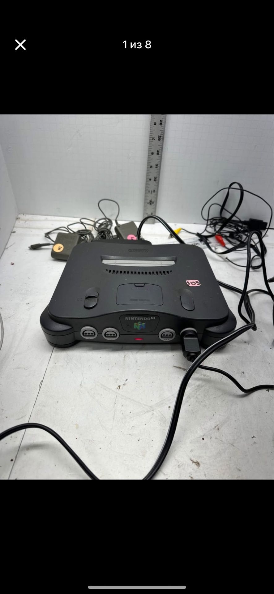 Nintendo 64 Gaming Console With Power Supply Controller Tested Cable#R5