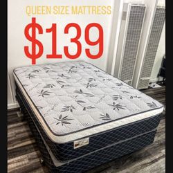 BRAND NEW PILLOW TOP MATTRESSES ✅ COLCHONES NUEVOS PILLOW TOP 💯‼️   QUEEN SIZE $140 ❌ $200 With Box Spring   FULL SIZE $120 ❌ $180 With Box Spring💥 