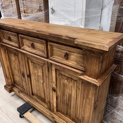 Rustic Brown Console Table, Brown Wood Console, Entryway Table